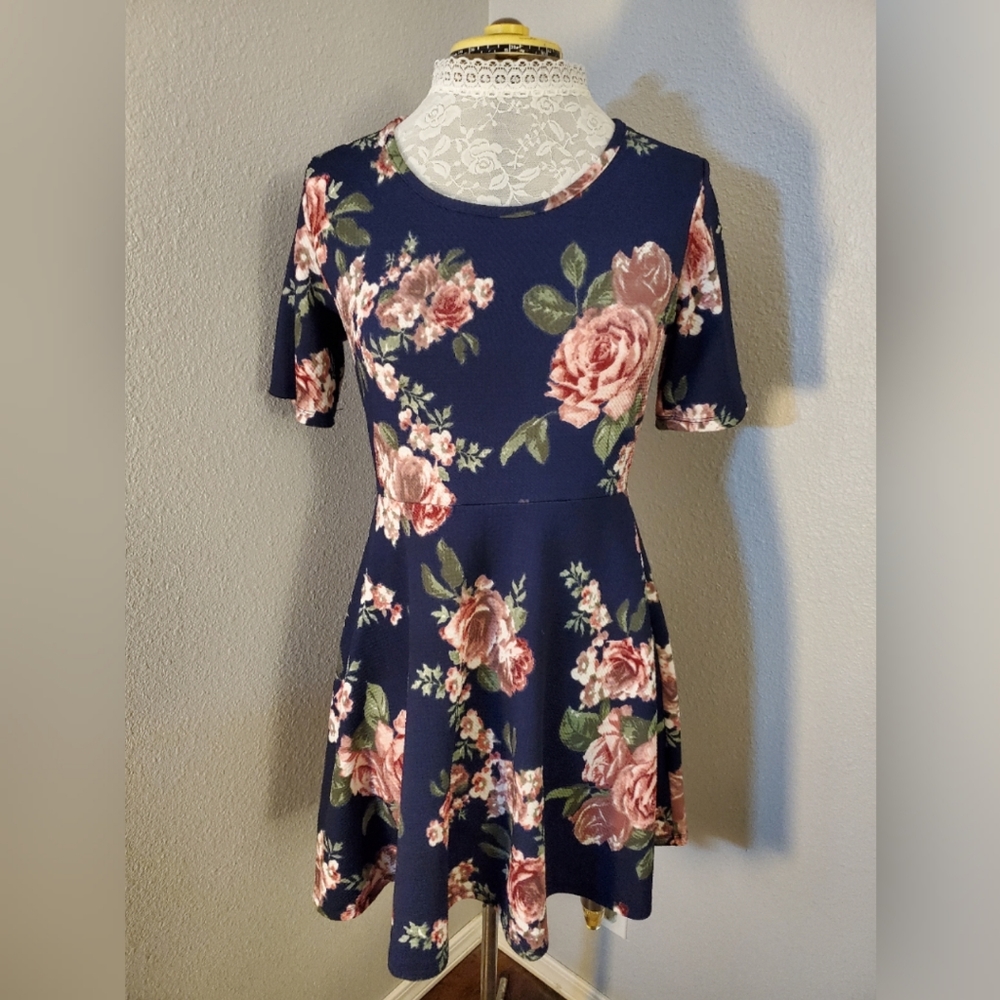 Navy Floral Dress